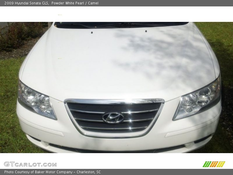 Powder White Pearl / Camel 2009 Hyundai Sonata GLS