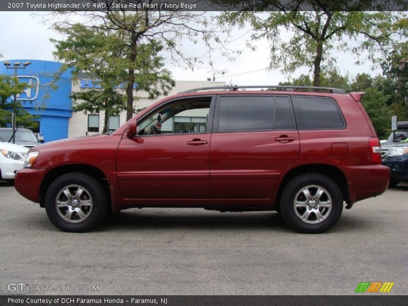 Salsa Red Pearl / Ivory Beige 2007 Toyota Highlander V6 4WD