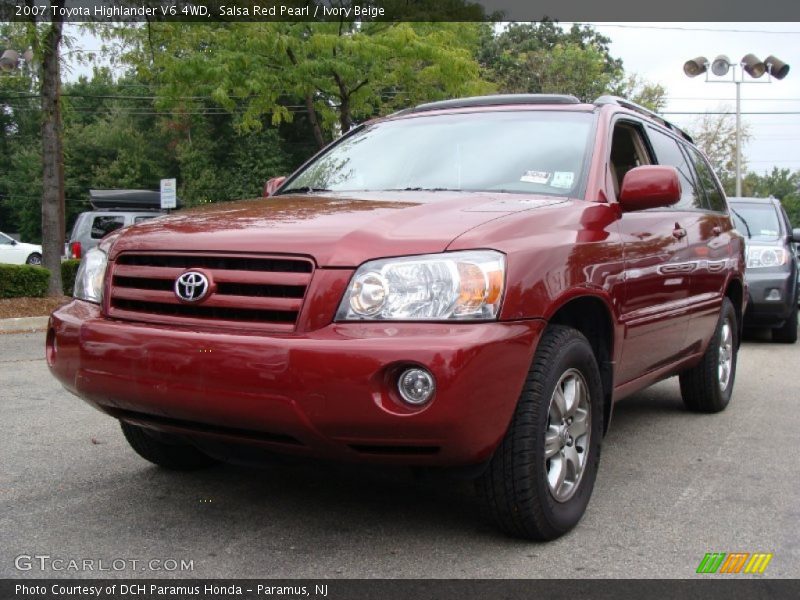 Salsa Red Pearl / Ivory Beige 2007 Toyota Highlander V6 4WD