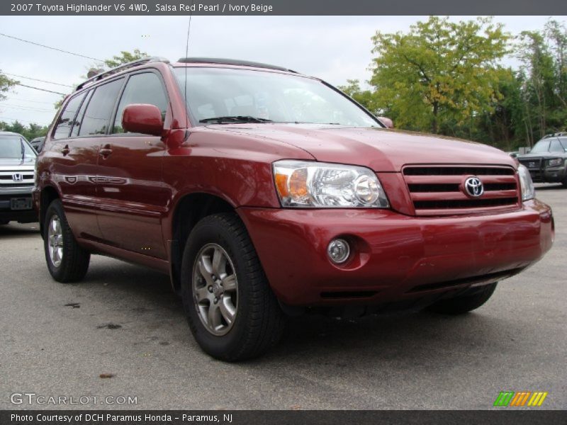 Salsa Red Pearl / Ivory Beige 2007 Toyota Highlander V6 4WD