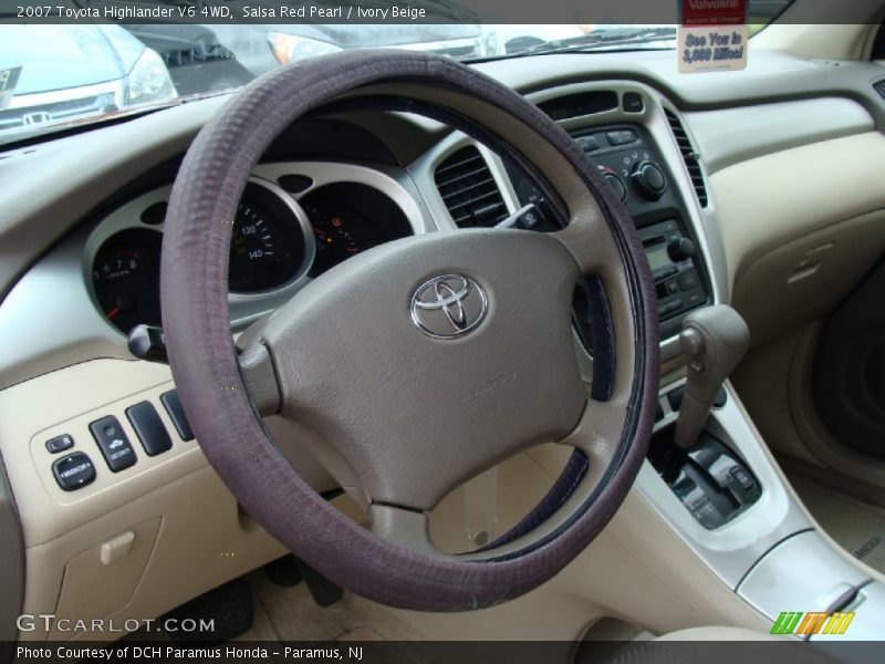 Salsa Red Pearl / Ivory Beige 2007 Toyota Highlander V6 4WD
