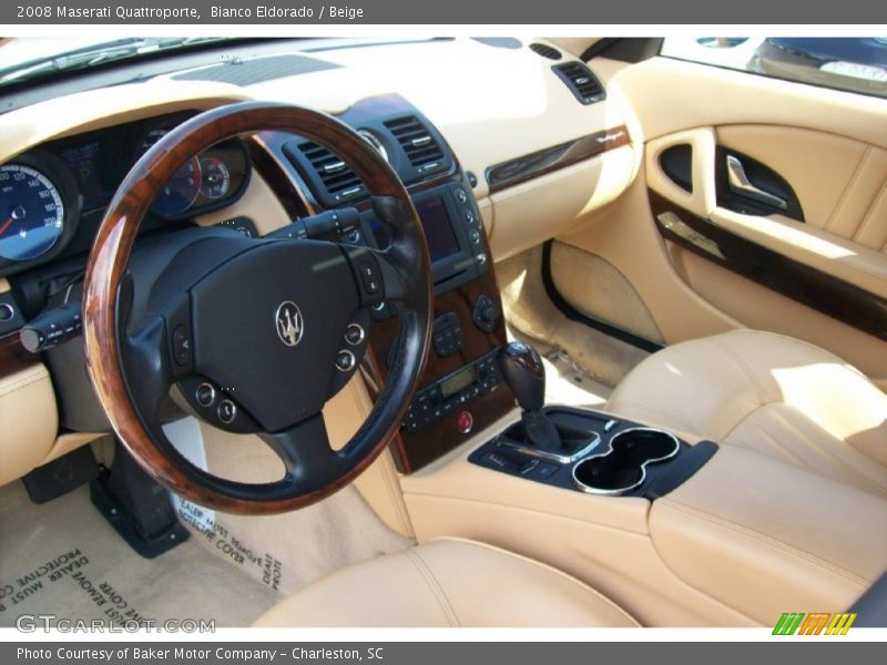 Bianco Eldorado / Beige 2008 Maserati Quattroporte