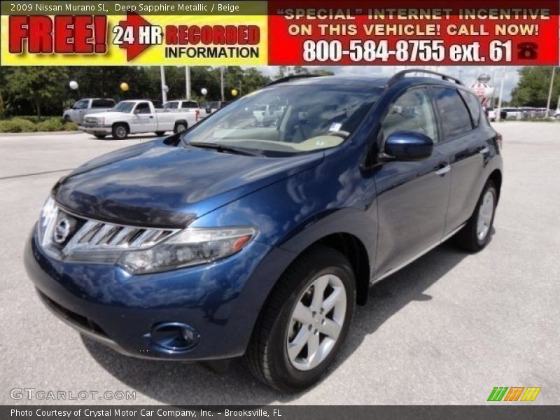 Deep Sapphire Metallic / Beige 2009 Nissan Murano SL