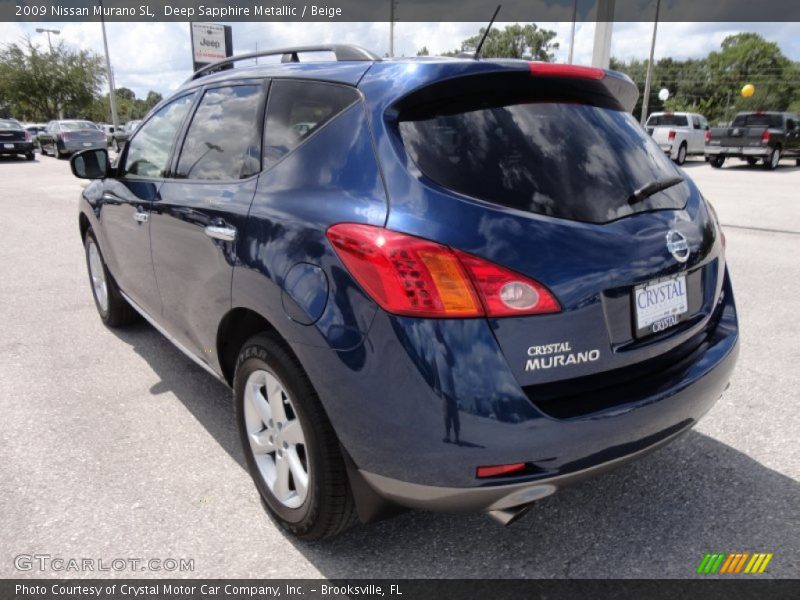 Deep Sapphire Metallic / Beige 2009 Nissan Murano SL