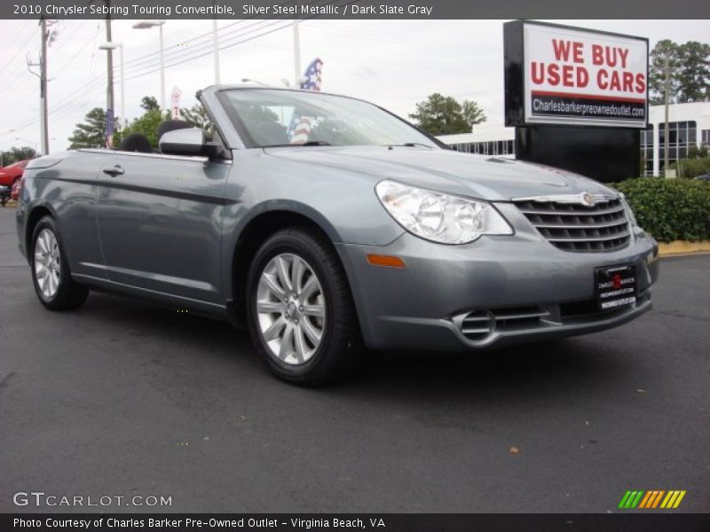 Silver Steel Metallic / Dark Slate Gray 2010 Chrysler Sebring Touring Convertible