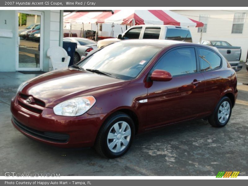 Wine Red / Gray 2007 Hyundai Accent GS Coupe