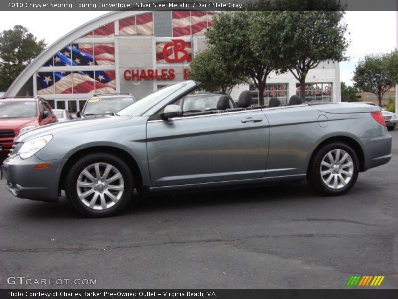 Silver Steel Metallic / Dark Slate Gray 2010 Chrysler Sebring Touring Convertible