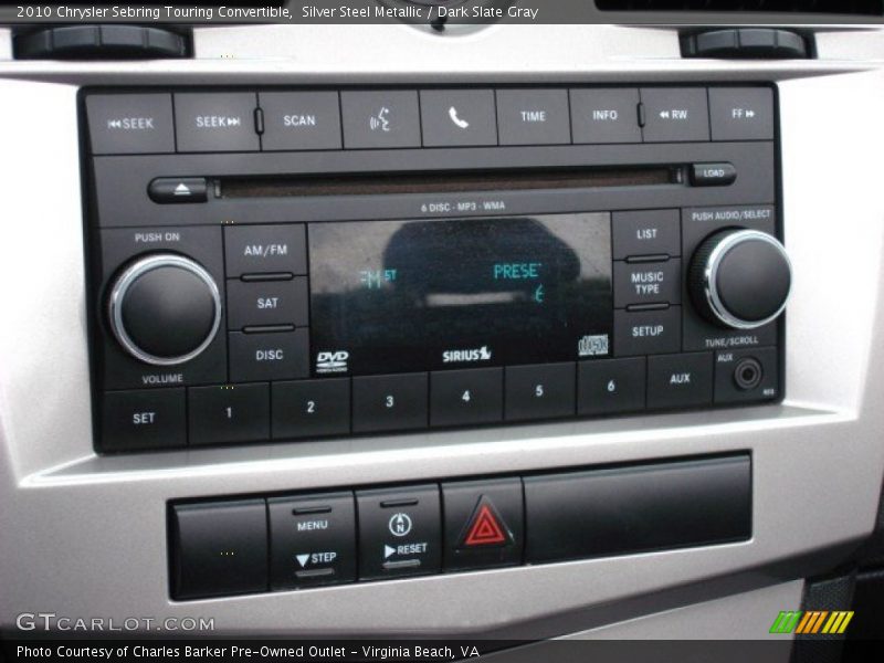Silver Steel Metallic / Dark Slate Gray 2010 Chrysler Sebring Touring Convertible