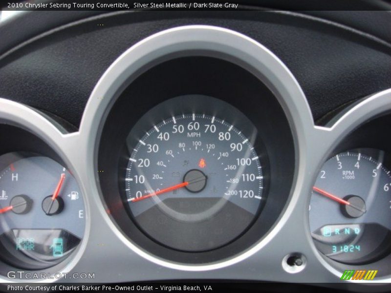 Silver Steel Metallic / Dark Slate Gray 2010 Chrysler Sebring Touring Convertible