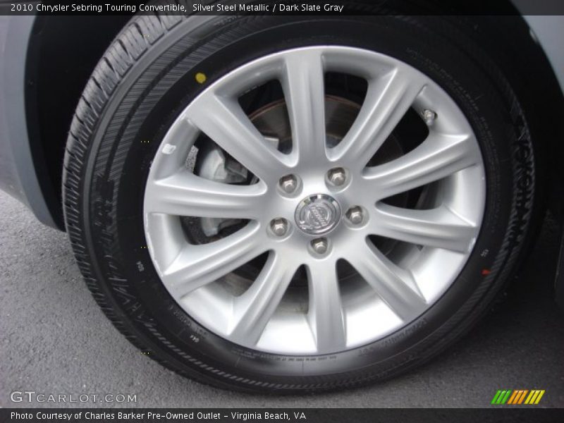 Silver Steel Metallic / Dark Slate Gray 2010 Chrysler Sebring Touring Convertible