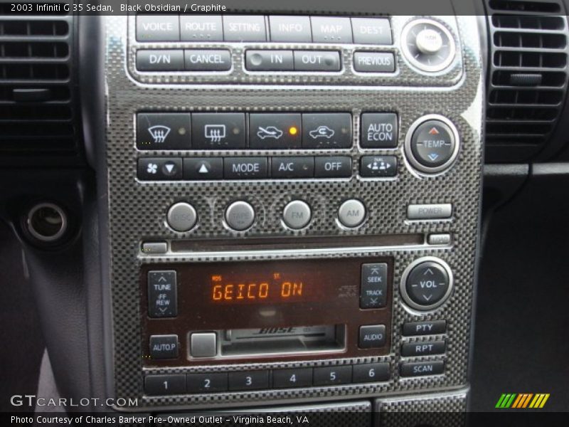 Controls of 2003 G 35 Sedan