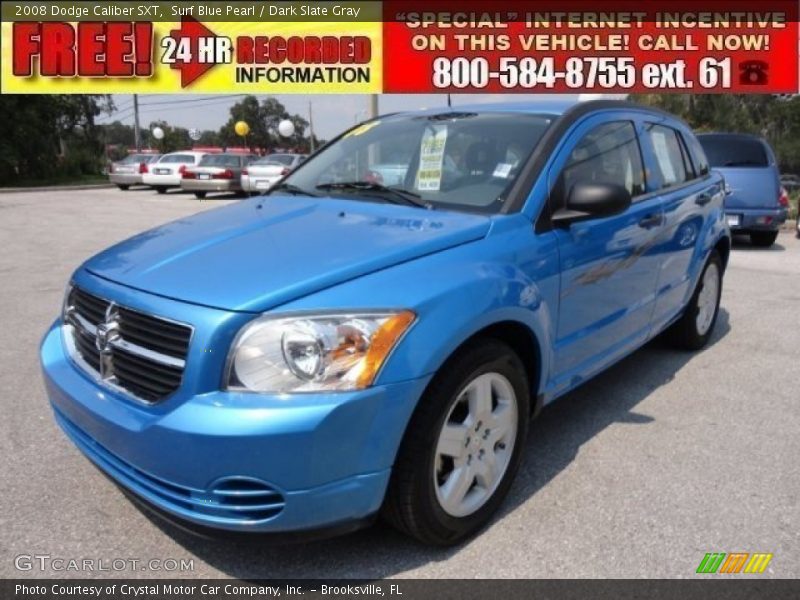Surf Blue Pearl / Dark Slate Gray 2008 Dodge Caliber SXT