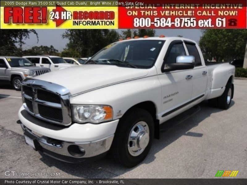 Bright White / Dark Slate Gray 2005 Dodge Ram 3500 SLT Quad Cab Dually