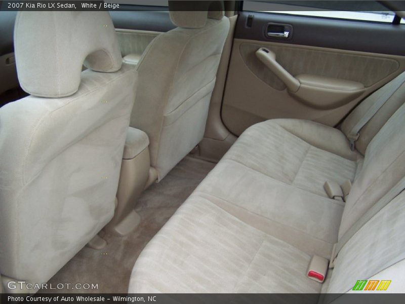 White / Beige 2007 Kia Rio LX Sedan