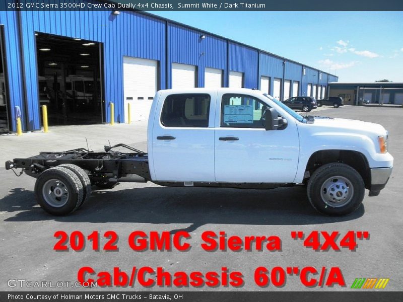 Summit White / Dark Titanium 2012 GMC Sierra 3500HD Crew Cab Dually 4x4 Chassis