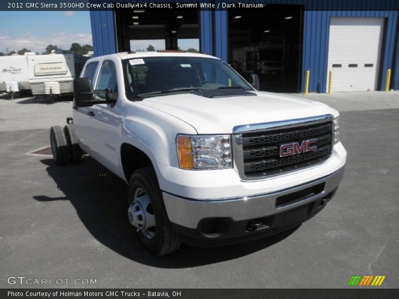 Summit White / Dark Titanium 2012 GMC Sierra 3500HD Crew Cab Dually 4x4 Chassis