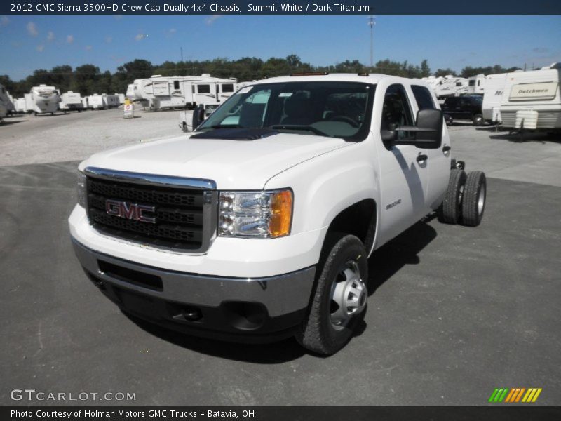 Summit White / Dark Titanium 2012 GMC Sierra 3500HD Crew Cab Dually 4x4 Chassis
