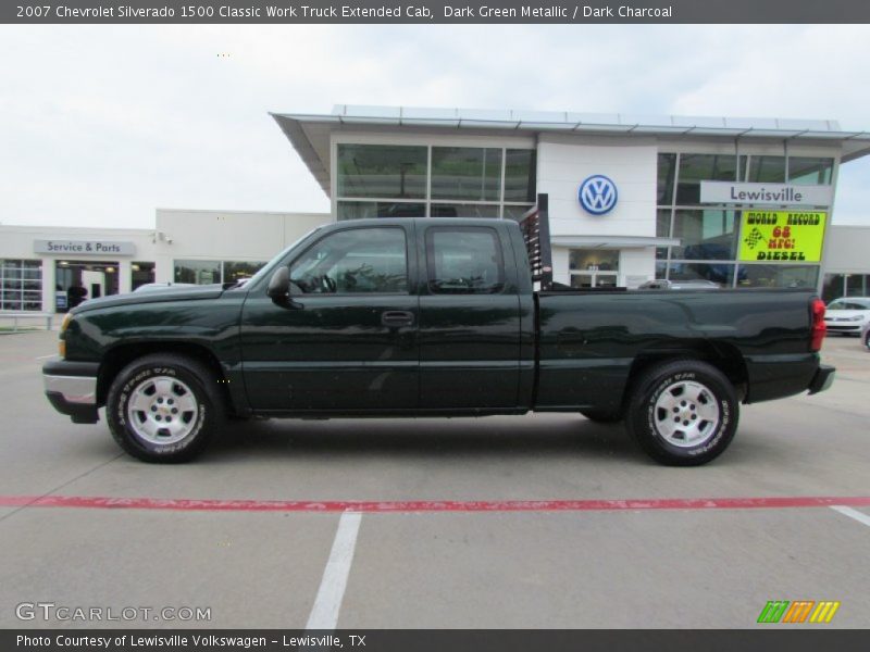 Dark Green Metallic / Dark Charcoal 2007 Chevrolet Silverado 1500 Classic Work Truck Extended Cab