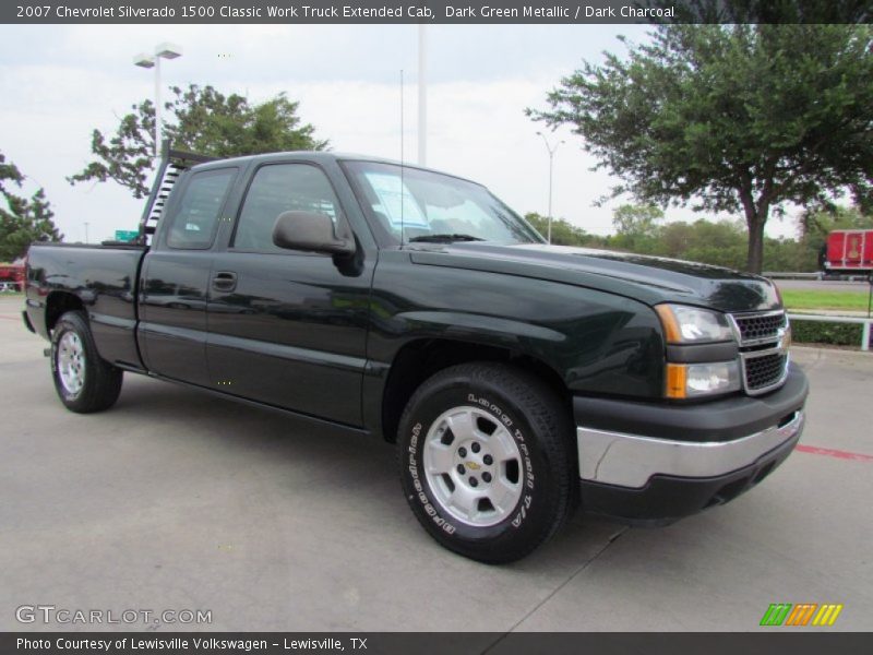 Dark Green Metallic / Dark Charcoal 2007 Chevrolet Silverado 1500 Classic Work Truck Extended Cab
