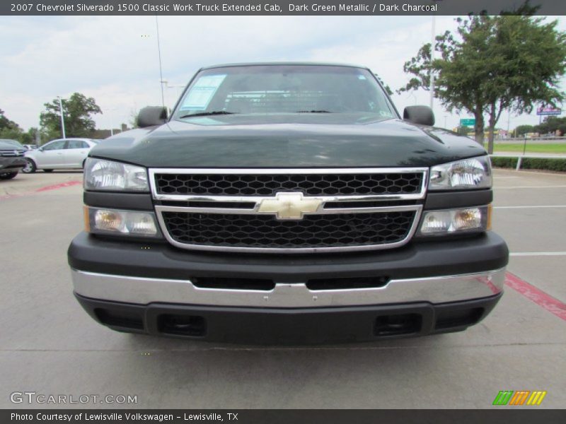 Dark Green Metallic / Dark Charcoal 2007 Chevrolet Silverado 1500 Classic Work Truck Extended Cab