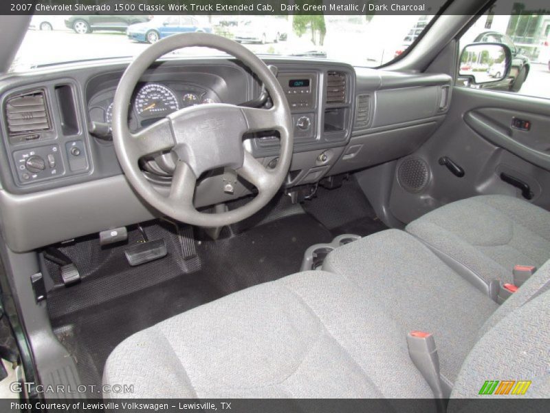 Dark Green Metallic / Dark Charcoal 2007 Chevrolet Silverado 1500 Classic Work Truck Extended Cab