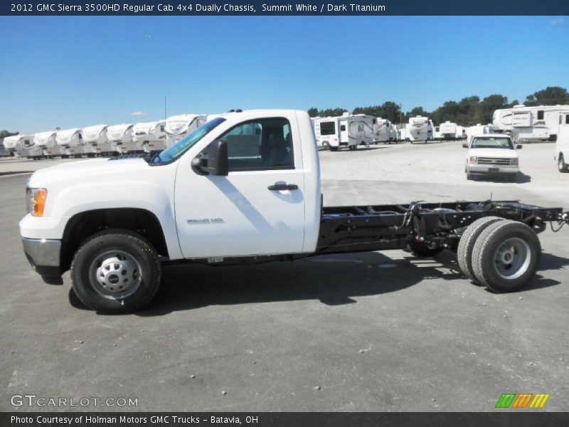  2012 Sierra 3500HD Regular Cab 4x4 Dually Chassis Summit White