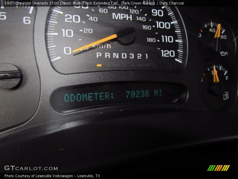 Dark Green Metallic / Dark Charcoal 2007 Chevrolet Silverado 1500 Classic Work Truck Extended Cab