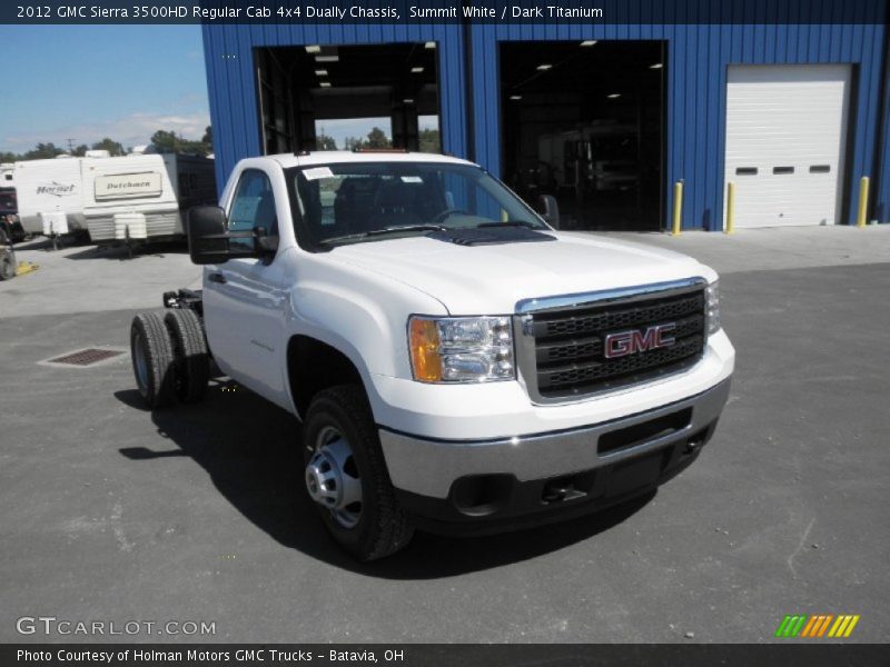  2012 Sierra 3500HD Regular Cab 4x4 Dually Chassis Summit White