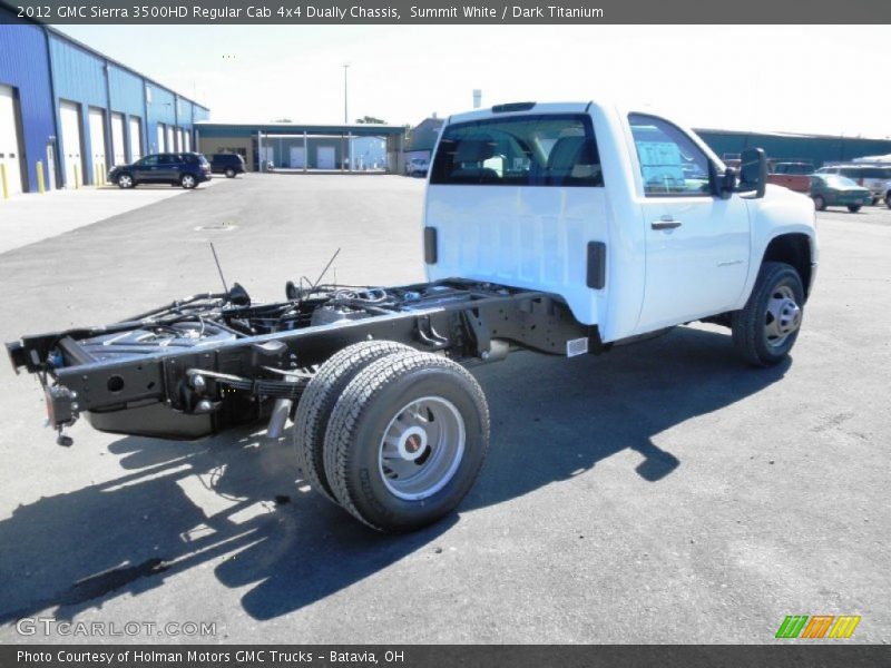 Summit White / Dark Titanium 2012 GMC Sierra 3500HD Regular Cab 4x4 Dually Chassis