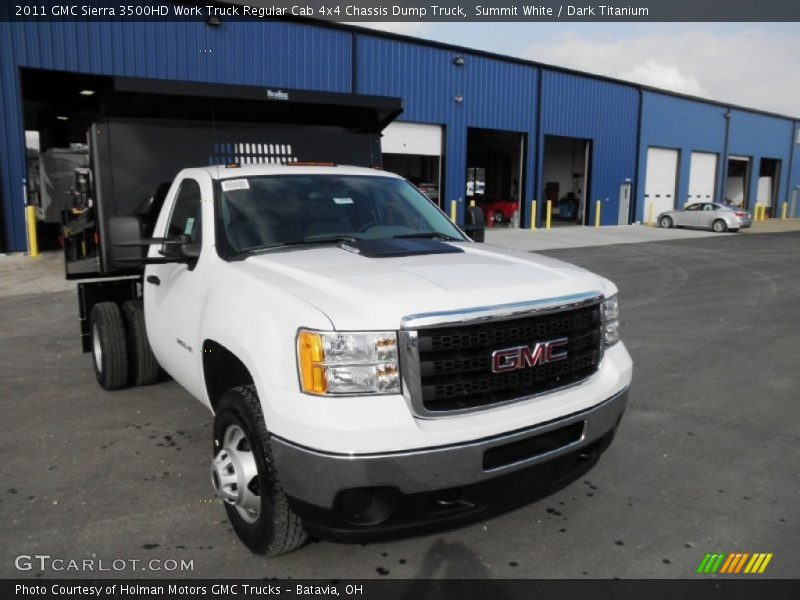 Summit White / Dark Titanium 2011 GMC Sierra 3500HD Work Truck Regular Cab 4x4 Chassis Dump Truck