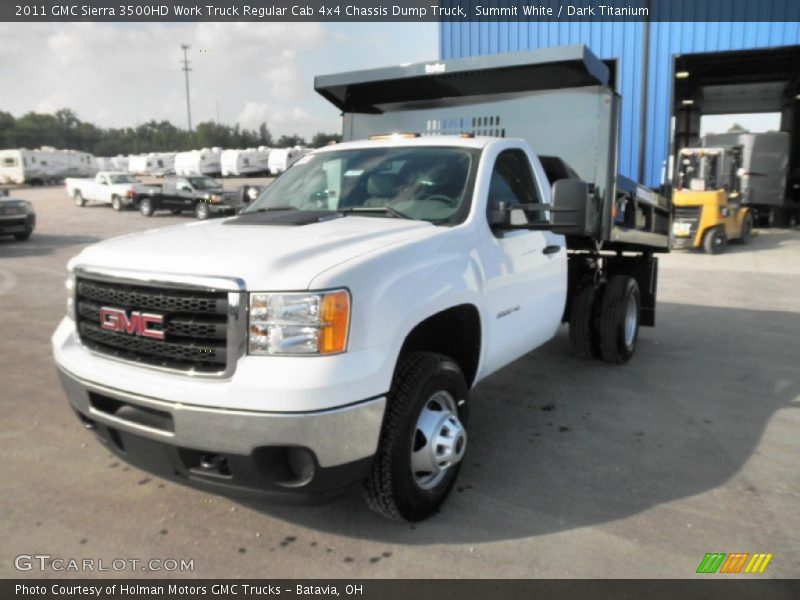 Summit White / Dark Titanium 2011 GMC Sierra 3500HD Work Truck Regular Cab 4x4 Chassis Dump Truck