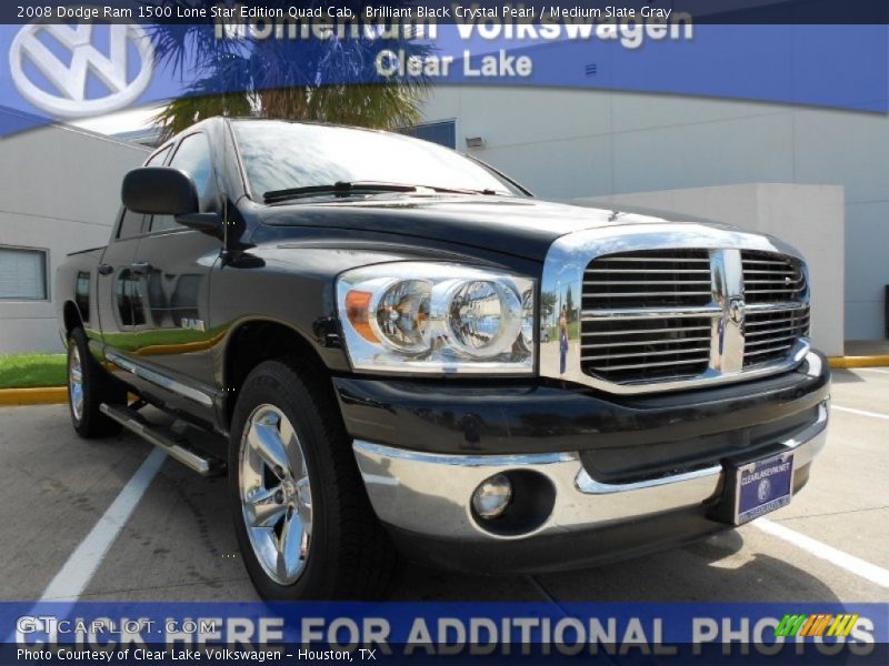 Brilliant Black Crystal Pearl / Medium Slate Gray 2008 Dodge Ram 1500 Lone Star Edition Quad Cab