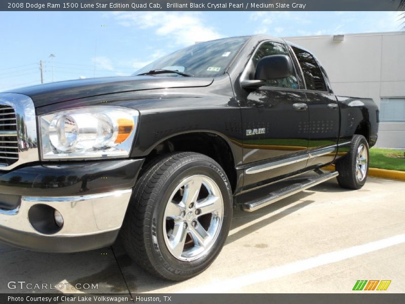 Brilliant Black Crystal Pearl / Medium Slate Gray 2008 Dodge Ram 1500 Lone Star Edition Quad Cab