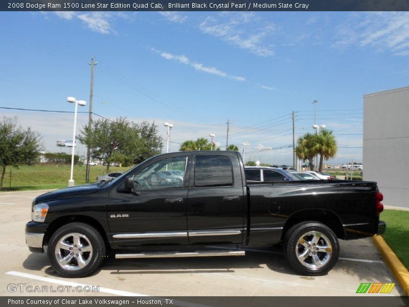 Brilliant Black Crystal Pearl / Medium Slate Gray 2008 Dodge Ram 1500 Lone Star Edition Quad Cab