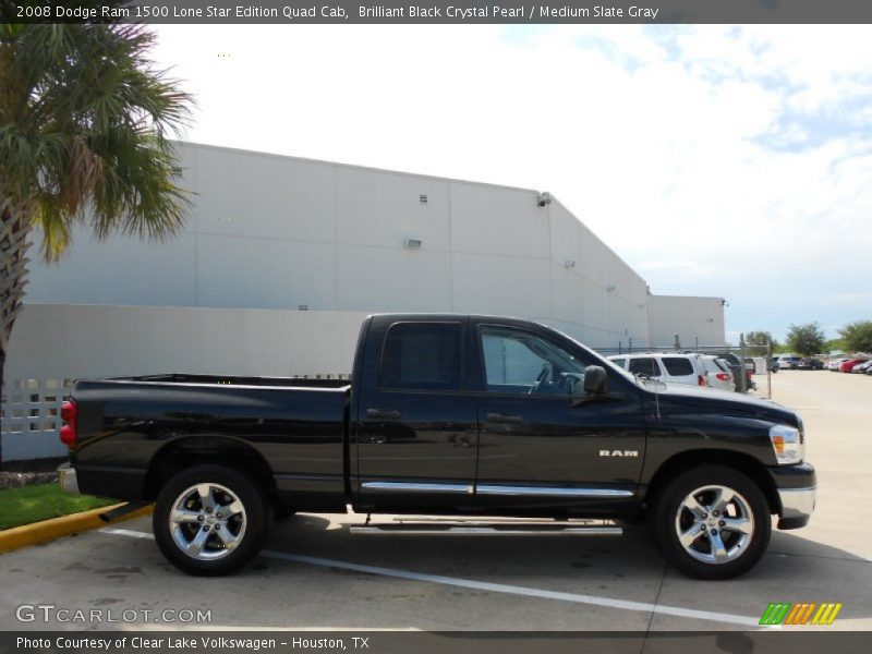 Brilliant Black Crystal Pearl / Medium Slate Gray 2008 Dodge Ram 1500 Lone Star Edition Quad Cab