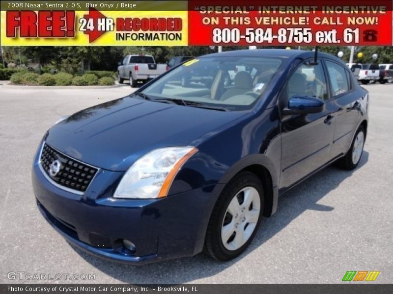 Blue Onyx / Beige 2008 Nissan Sentra 2.0 S