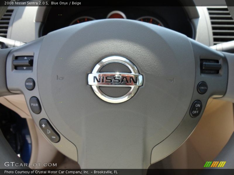 Blue Onyx / Beige 2008 Nissan Sentra 2.0 S