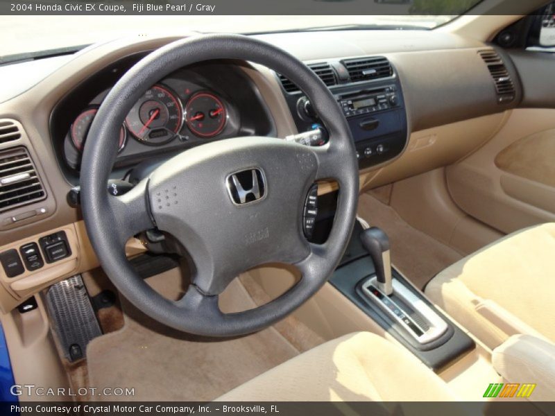 Fiji Blue Pearl / Gray 2004 Honda Civic EX Coupe