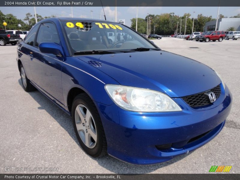 Fiji Blue Pearl / Gray 2004 Honda Civic EX Coupe