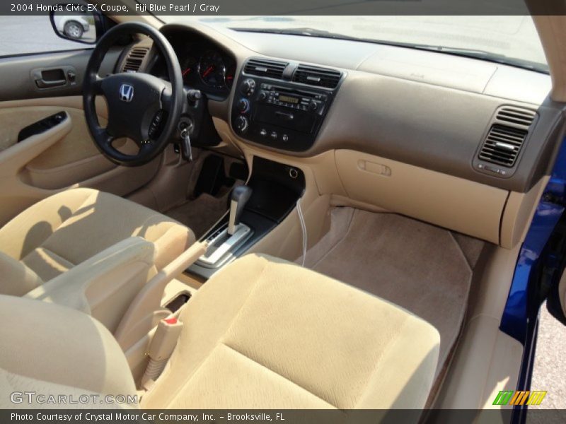 Fiji Blue Pearl / Gray 2004 Honda Civic EX Coupe