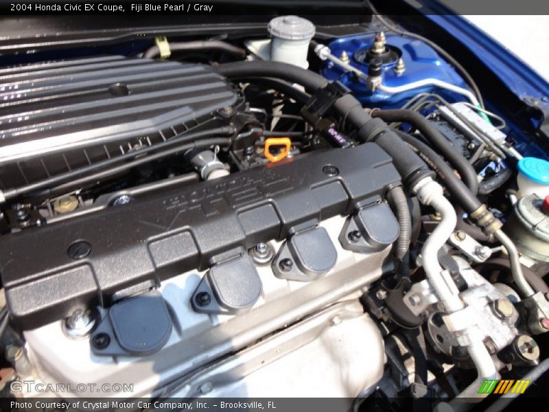 Fiji Blue Pearl / Gray 2004 Honda Civic EX Coupe