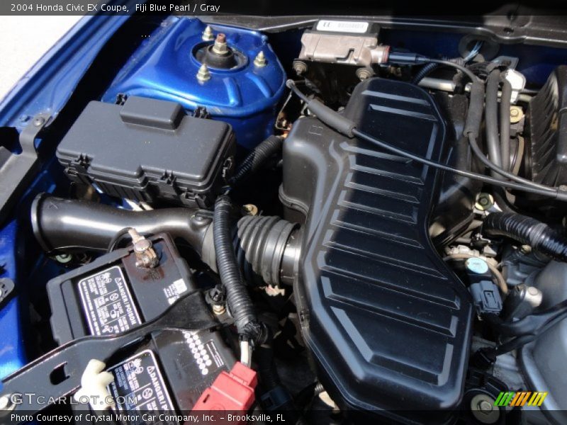 Fiji Blue Pearl / Gray 2004 Honda Civic EX Coupe