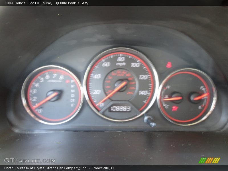 Fiji Blue Pearl / Gray 2004 Honda Civic EX Coupe
