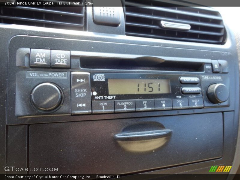 Fiji Blue Pearl / Gray 2004 Honda Civic EX Coupe