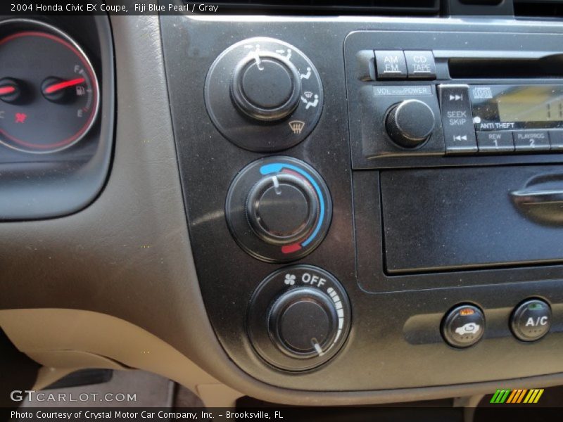 Fiji Blue Pearl / Gray 2004 Honda Civic EX Coupe