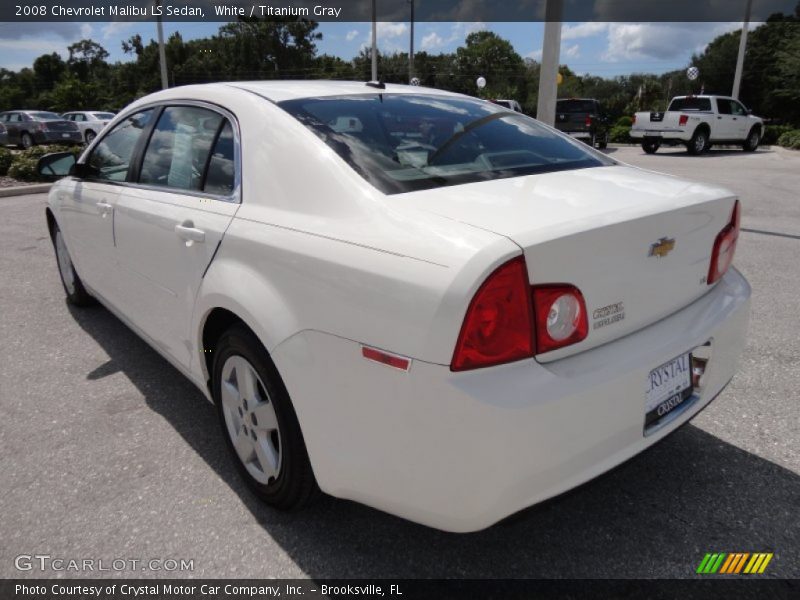 White / Titanium Gray 2008 Chevrolet Malibu LS Sedan
