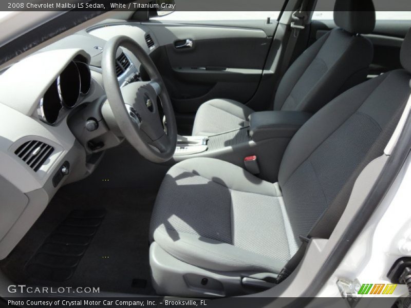 White / Titanium Gray 2008 Chevrolet Malibu LS Sedan