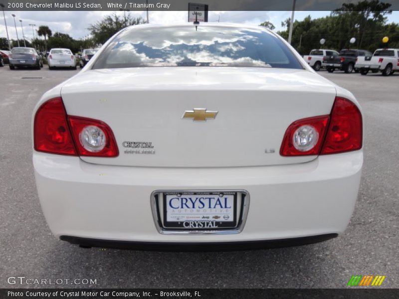 White / Titanium Gray 2008 Chevrolet Malibu LS Sedan