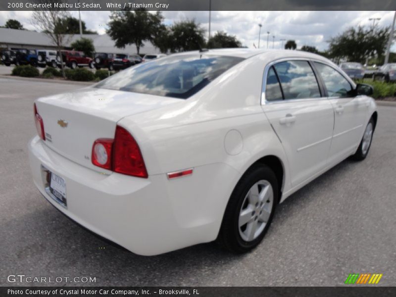 White / Titanium Gray 2008 Chevrolet Malibu LS Sedan