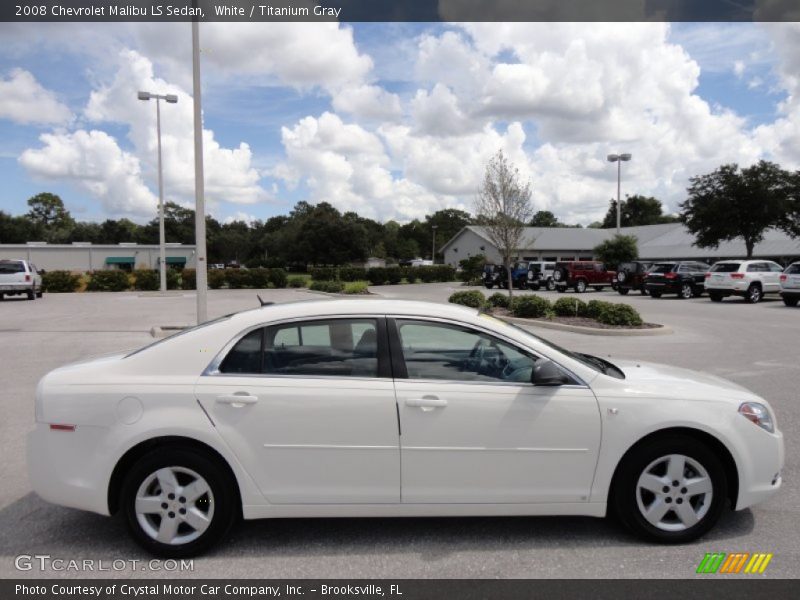 White / Titanium Gray 2008 Chevrolet Malibu LS Sedan